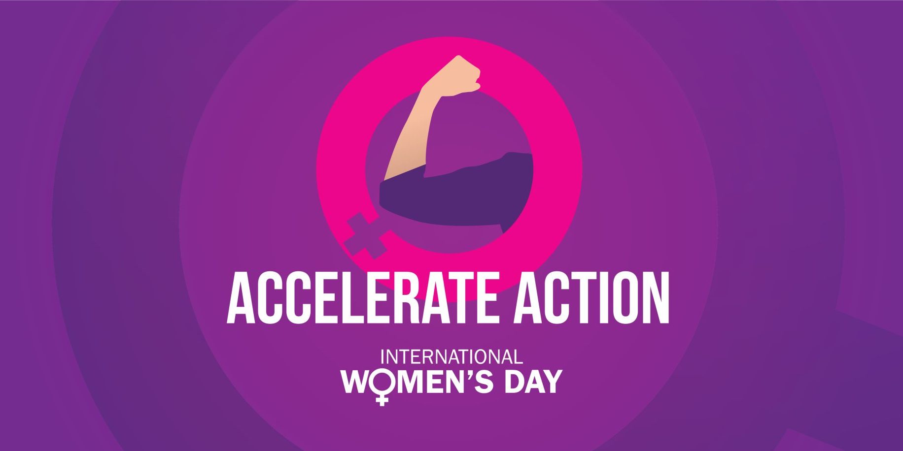 International women’s day concept poster. Woman sign illustration background. 2025 women’s day campaign theme – #AccelerateAction